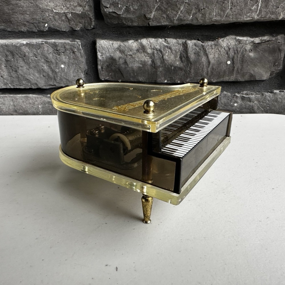 Vintage Sankyo Hong Kong Acrylic Grand Piano Music Box - WORKS!